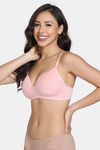 Zivame Padded Non Wired 3/4th Coverage T-Shirt Bra - Powder Pink — thumbnail 3